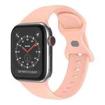 Butterfly Buckle Silicone Watch Band, Size: L For Apple Watch Series 8&7 41mm / SE 2&6&SE&5&4 40mm / 3&2&1 38mm(Retro Rose)