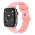 Butterfly Buckle Silicone Watch Band, Size: L For Apple Watch Series 8&7 41mm / SE 2&6&SE&5&4 40mm / 3&2&1 38mm(Light Pink)