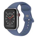 Butterfly Buckle Silicone Watch Band, Size: L For Apple Watch Series 8&7 41mm / SE 2&6&SE&5&4 40mm / 3&2&1 38mm(Navy Blue)