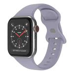 Butterfly Buckle Silicone Watch Band, Size: L For Apple Watch Series 8&7 41mm / SE 2&6&SE&5&4 40mm / 3&2&1 38mm(Lavender Grey)