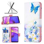 For Motorola Moto E40 / E30 Colored Drawing Pattern Leather Phone Case(Butterfly Love)
