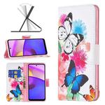 For Motorola Moto E40 / E30 Colored Drawing Pattern Leather Phone Case(Butterflies)