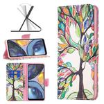 For Motorola Moto G22 Colored Drawing Pattern Leather Phone Case(Tree Life)