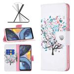 For Motorola Moto G22 Colored Drawing Pattern Leather Phone Case(Tree)
