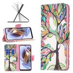 For Motorola Moto G31 / G41 Colored Drawing Pattern Leather Phone Case(Tree Life)