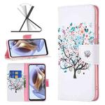 For Motorola Moto G31 / G41 Colored Drawing Pattern Leather Phone Case(Tree)