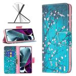 For Motorola Moto G200 5G / Edge S30 5G Colored Drawing Pattern Leather Phone Case(Plum Blossom)