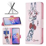 For OPPO A96 5G Colored Drawing Pattern Leather Phone Case(Deer)