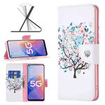 For OPPO A96 5G Colored Drawing Pattern Leather Phone Case(Tree)