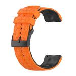 For Suunto 9 Two-color Silicone Watch Band(Orange Black)