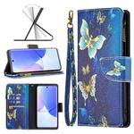 For Honor 50 / Huawei nova 9 Colored Drawing Pattern Zipper Leather Phone Case(Gold Butterfly)