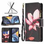 For Motorola Moto G22 Colored Drawing Pattern Zipper Leather Phone Case(Lotus)