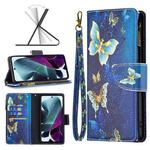 For Motorola Moto G200 5G / Edge S30 5G Colored Drawing Pattern Zipper Leather Phone Case(Gold Butterfly)