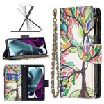 For Motorola Moto G200 5G / Edge S30 5G Colored Drawing Pattern Zipper Leather Phone Case(Big Tre)