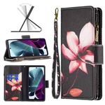 For Motorola Moto G200 5G / Edge S30 5G Colored Drawing Pattern Zipper Leather Phone Case(Lotus)