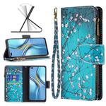 For Honor X20 Colored Drawing Pattern Zipper Leather Phone Case(Plum Blossom)