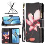 For Honor X20 Colored Drawing Pattern Zipper Leather Phone Case(Lotus)