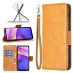 For Motorola Moto E40 / E30 Lambskin Texture Pure Color Leather Phone Case(Yellow)