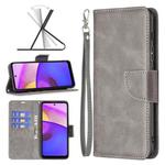 For Motorola Moto E40 / E30 Lambskin Texture Pure Color Leather Phone Case(Grey)