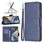 For Motorola Moto G22 Lambskin Texture Pure Color Leather Phone Case(Blue)