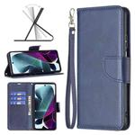 For Motorola Moto G200 5G / Edge S30 5G Lambskin Texture Pure Color Leather Phone Case(Blue)