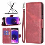 For OPPO Find X5 Lambskin Texture Pure Color Leather Phone Case(Red)