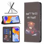 For Xiaomi Redmi Note 11 Pro International Colored Drawing Invisible Magnetic Leather Phone Case(Bear)