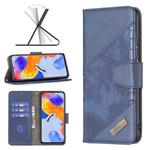 For Xiaomi Redmi Note 11 Pro International Matching Color Crocodile Texture Leather Case(Blue)