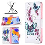 For Xiaomi Redmi Note 11 Pro International Colored Drawing Leather Phone Case(Peach Blossom Butterfly)