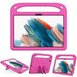 For Samsung Galaxy Tab A8 10.5 / X200 Handle EVA Shockproof Tablet Case with Holder(Rose Red)