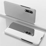 For Xiaomi Mi 9 Lite Electroplating Mirror Horizontal Flip Leather Case, with Holder(Silver)