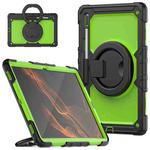 For Samsung Galaxy Tab S8 Ultra Shoulder Strap Silicone + PC Tablet Case(Yellow Green)