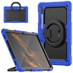 For Samsung Galaxy Tab S8 Ultra Shoulder Strap Silicone + PC Tablet Case(Blue Black)