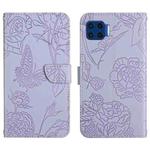 For Motorola Moto G 5G Plus Skin Feel Butterfly Peony Embossed Leather Phone Case(Purple)