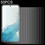 For Samsung Galaxy S22 5G 50pcs 0.26mm 9H 2.5D Tempered Glass Film, Fingerprint Unlocking Is Not Supported