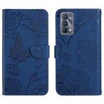 For OPPO Realme GT Master Skin Feel Butterfly Peony Embossed Leather Phone Case(Blue)