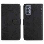 For OPPO Realme GT Master Skin Feel Butterfly Peony Embossed Leather Phone Case(Black)