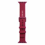 Braided Texture Silicone Watch Band For Apple Watch Series 8&7 41mm / SE 2&6&SE&5&4 40mm / 3&2&1 38mm(Wine Red)