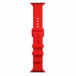 Braided Texture Silicone Watch Band For Apple Watch Ultra 49mm / Series 8&7 45mm / SE 2&6&SE&5&4 44mm / 3&2&1 42mm(Red)