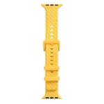 Braided Texture Silicone Watch Band For Apple Watch Ultra 49mm / Series 8&7 45mm / SE 2&6&SE&5&4 44mm / 3&2&1 42mm(Yellow)