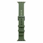 Braided Texture Silicone Watch Band For Apple Watch Ultra 49mm / Series 8&7 45mm / SE 2&6&SE&5&4 44mm / 3&2&1 42mm(Dark Green)
