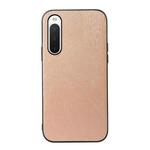 For Sony Xperia 10 IV Wood Texture PU Phone Case(Gold)