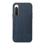 For Sony Xperia 10 IV Wood Texture PU Phone Case(Blue)