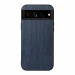 For Google Pixel 7 Pro 5G Wood Texture PU Phone Case(Blue)