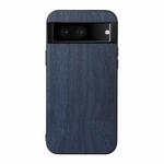 For Google Pixel 7 5G Wood Texture PU Phone Case(Blue)