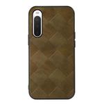For Sony Xperia 10 IV Weave Plaid PU Phone Case(Green)
