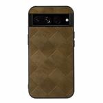 For Google Pixel 7 Pro 5G Weave Plaid PU Phone Case(Green)