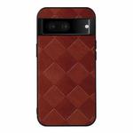 For Google Pixel 7 5G Weave Plaid PU Phone Case(Brown)