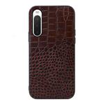 For Sony Xperia 10 IV Crocodile Top Layer Cowhide Leather Phone Case(Coffee)