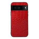 For Google Pixel 7 5G Crocodile Top Layer Cowhide Leather Phone Case(Red)